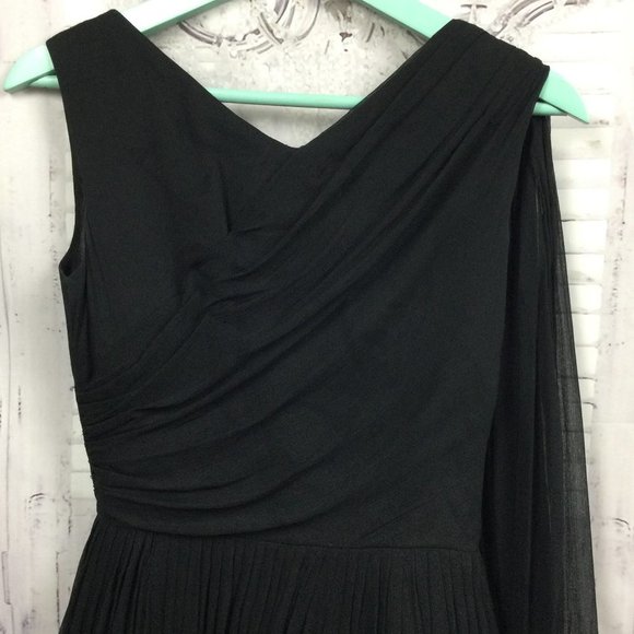 Vintage 50s Elinor Gay Black Cocktail Dress S - Picture 3 of 13